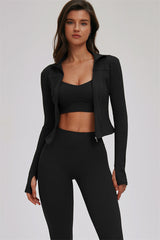 The Kinetic Zip Jacket Cross Back Sports Bra Leggings 3-Piece Set