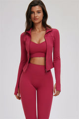 The Kinetic Zip Jacket Cross Back Sports Bra Leggings 3-Piece Set