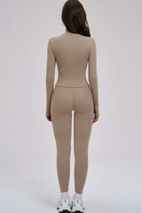 The Kinetic Zip Jacket Cross Back Sports Bra Leggings 3-Piece Set