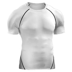 Men's Compression T-Shirt Summer Sportswear Running T shirt Elastic Quick Dry Sport Tops Tee Athletic Gym Workout T Shirts Men