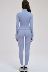 The Kinetic Zip Jacket Cross Back Sports Bra Leggings 3-Piece Set