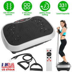 Vibration Exercise Machine With Resistant Bands Remote Control Whole Body Vibration Platform Workout Equipment Home Fitness Training Equipment For Wei