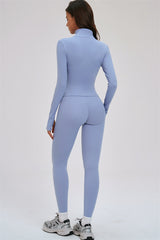The Kinetic Zip Jacket Cross Back Sports Bra Leggings 3-Piece Set